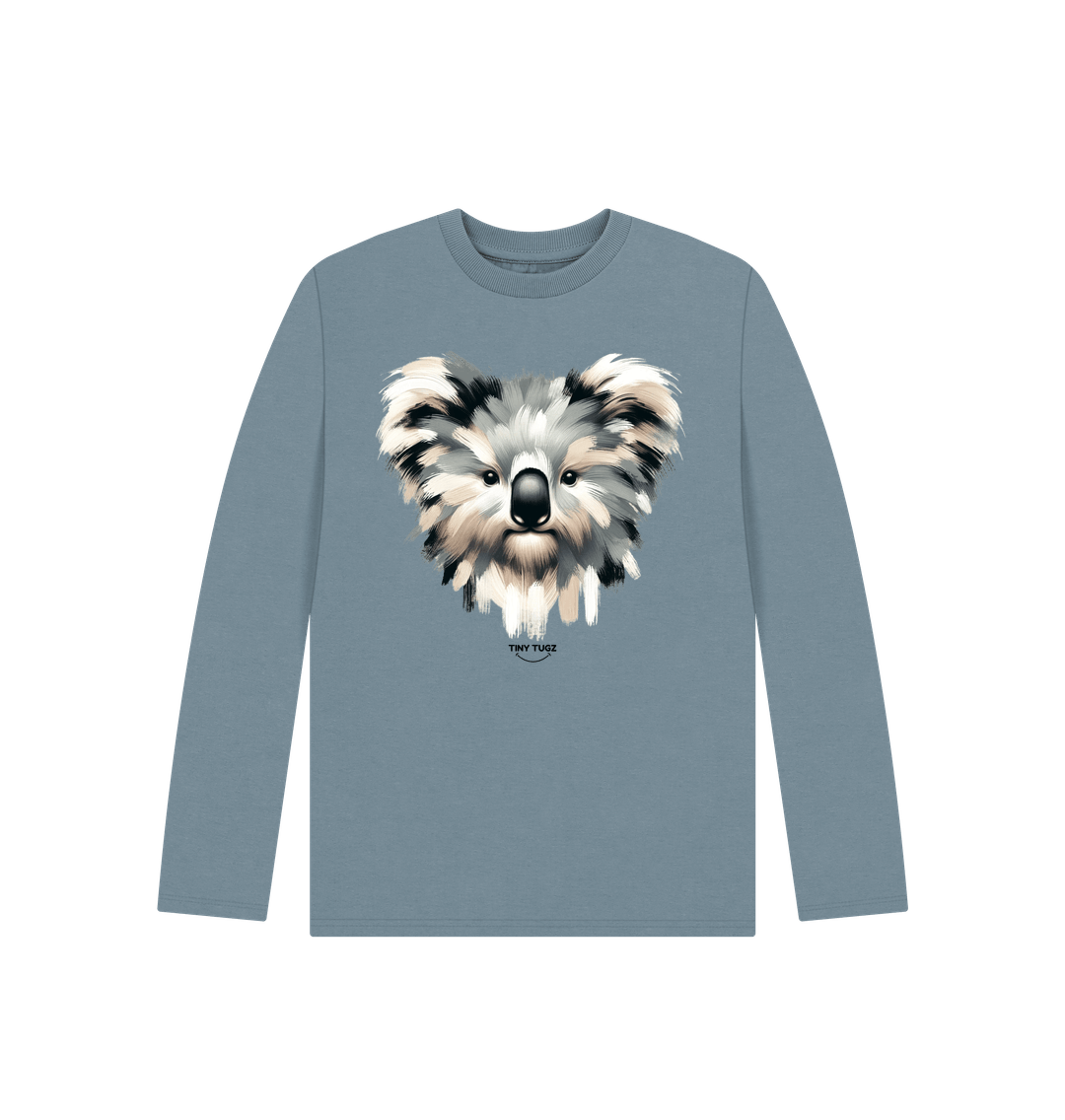 Stone Blue Printed Kids T-Shirt