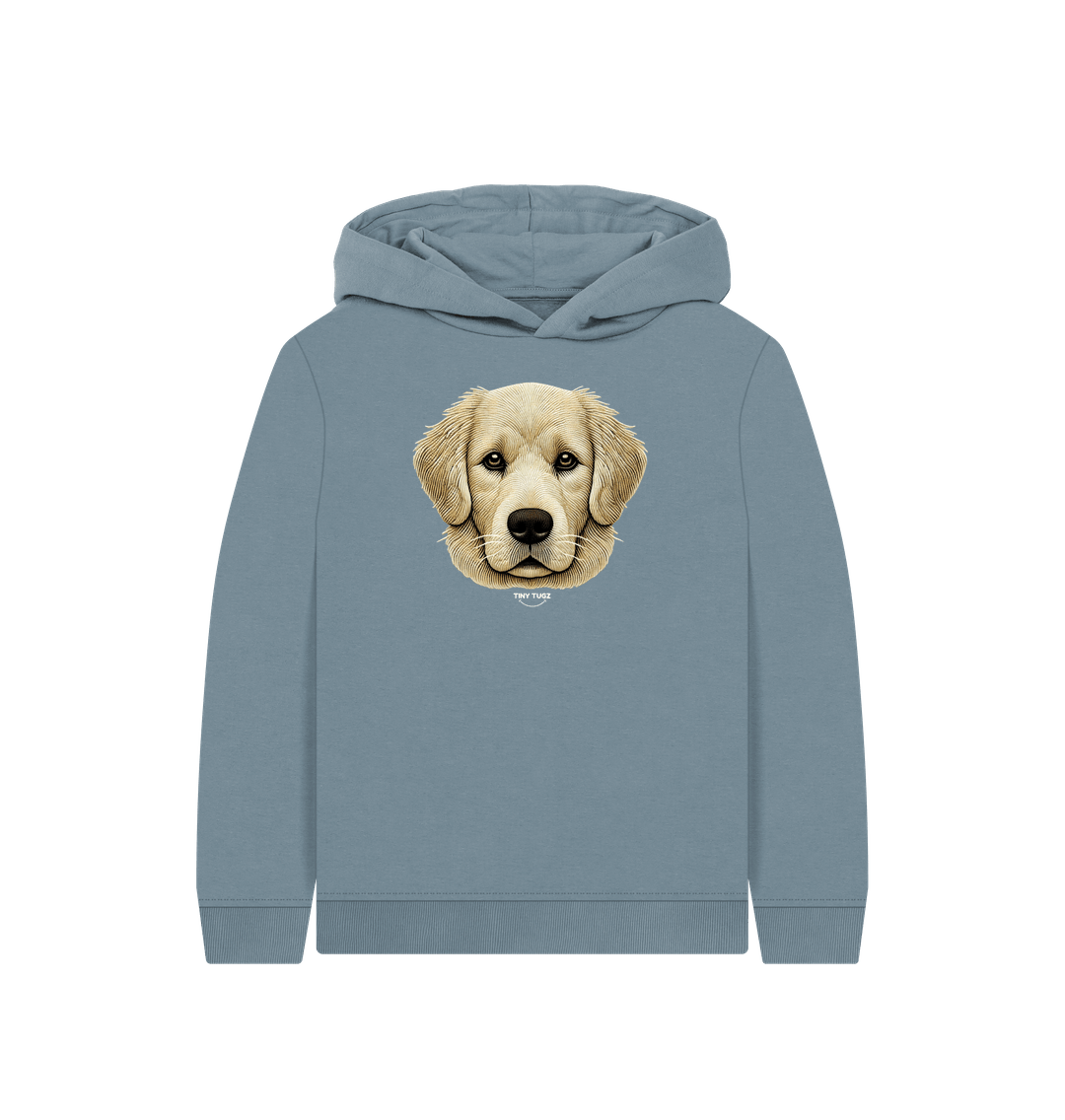 Stone Blue Printed Kids Hoodie