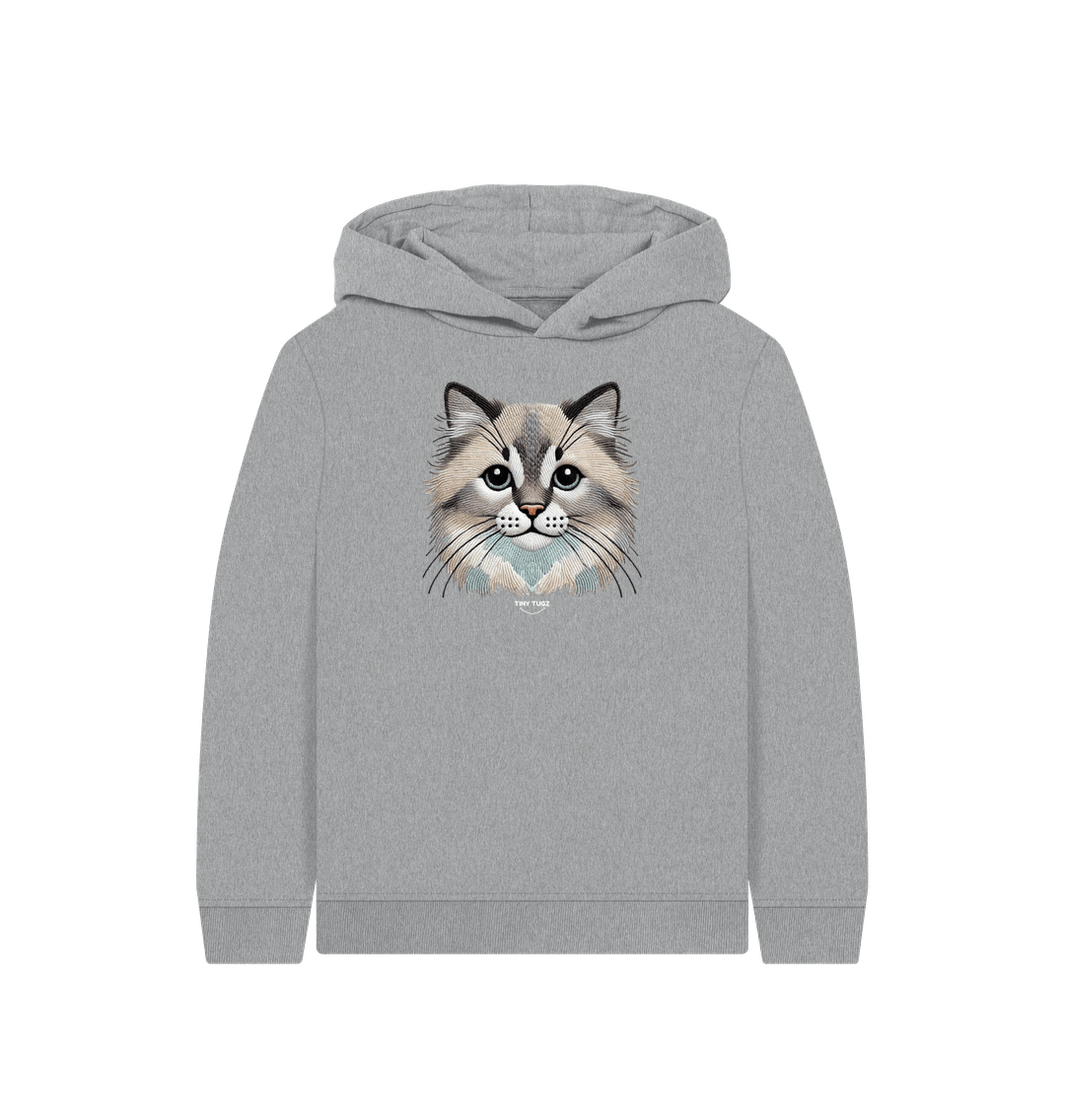 Athletic Grey Printed Kids Hoodie