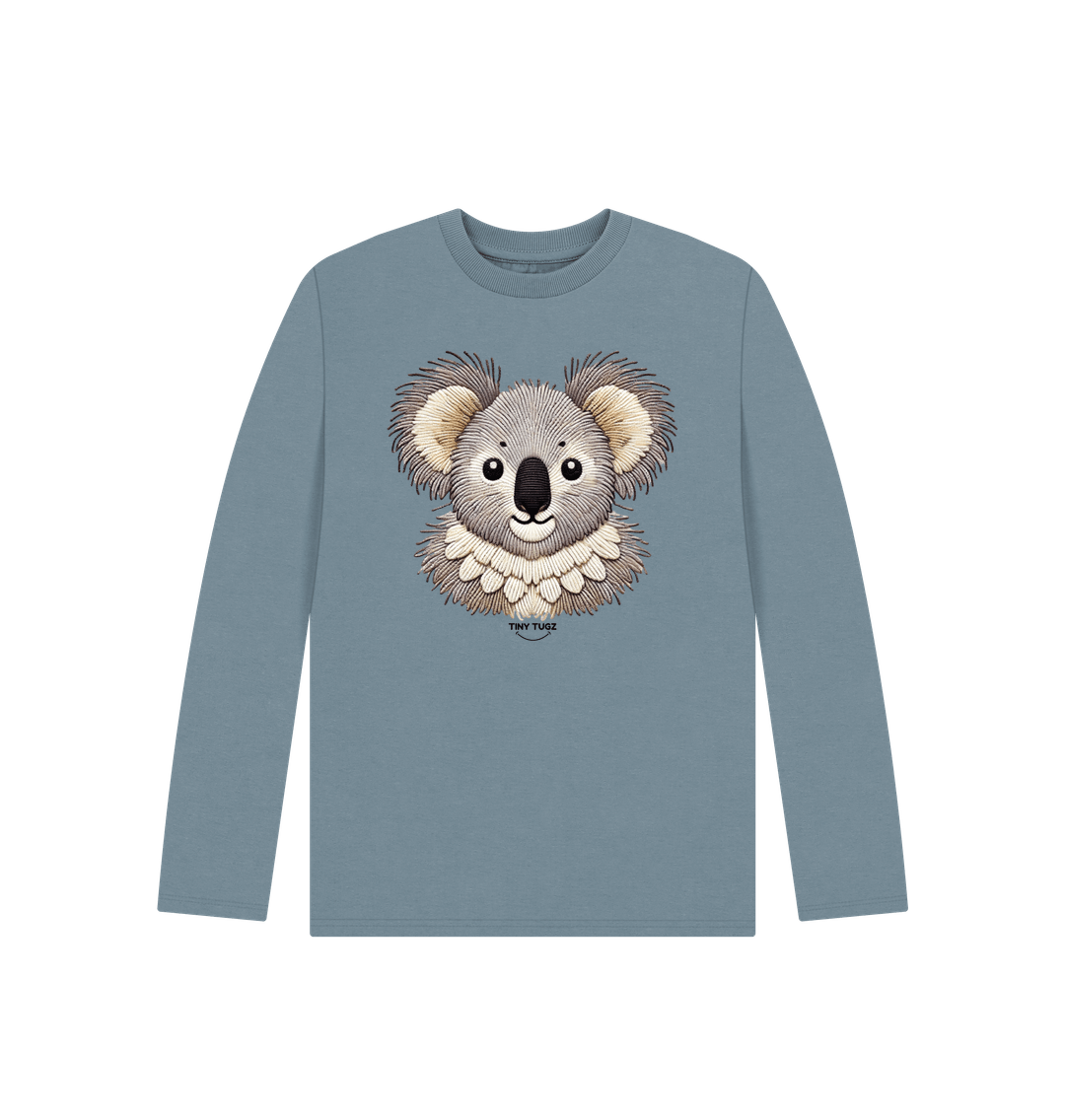 Stone Blue Printed Kids T-Shirt