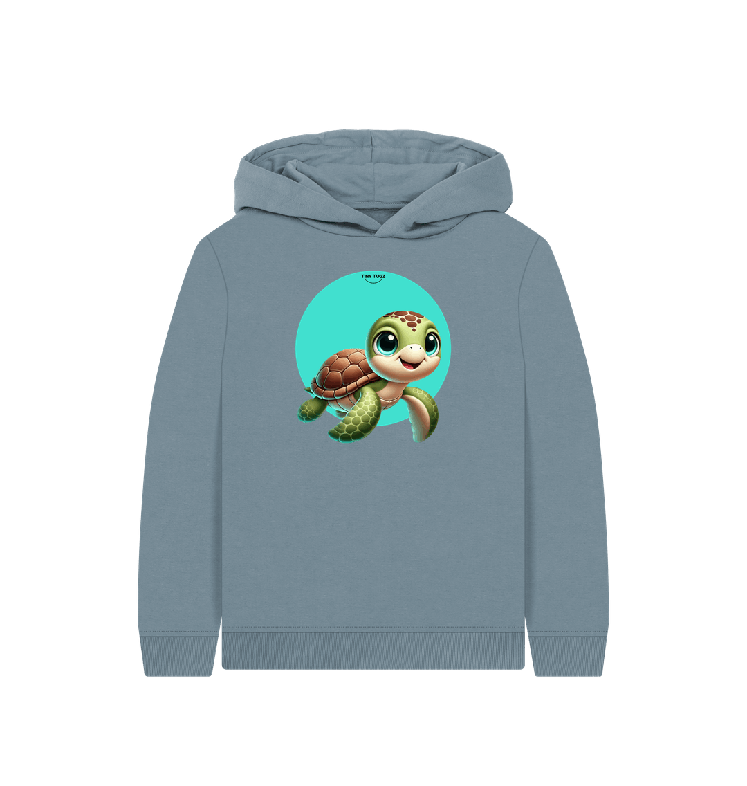 Stone Blue Printed Kids Hoodie