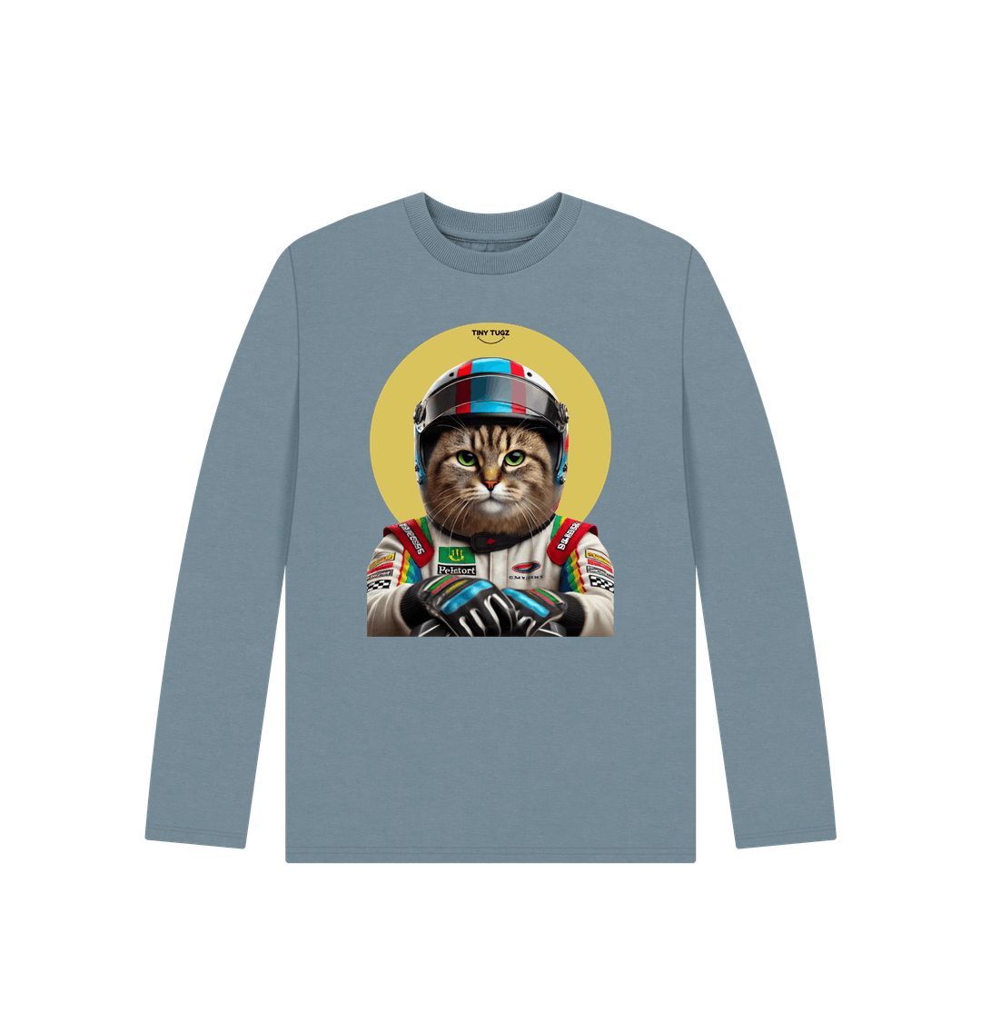 Stone Blue Printed Kids T-Shirt