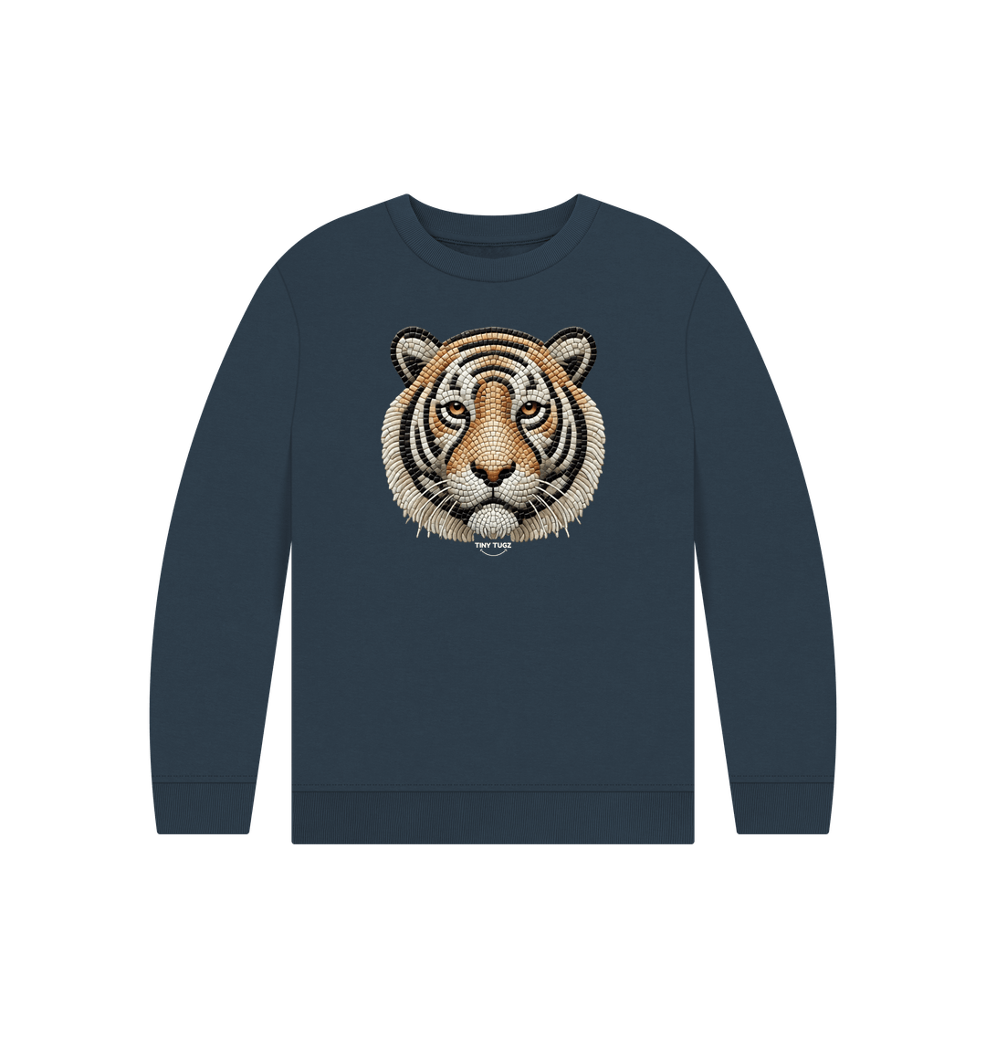 Navy Blue Printed Kids Jumper