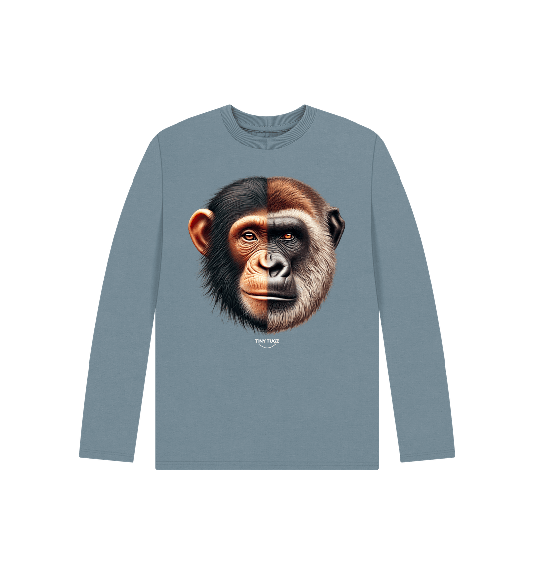 Stone Blue Printed Kids T-Shirt