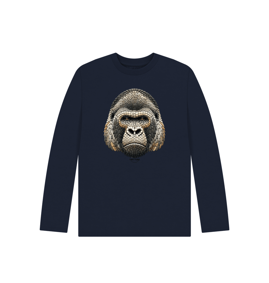 Navy Blue Printed Kids T-Shirt
