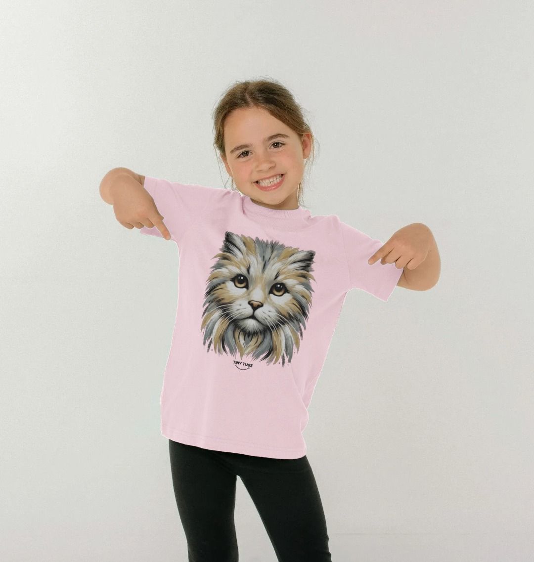 Organic Cotton Kids’ T-Shirt – Canvas Cat Print