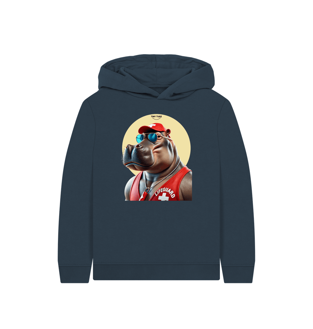 Navy Blue Printed Kids Hoodie