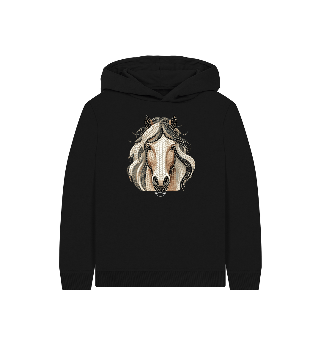 Black Printed Kids Hoodie