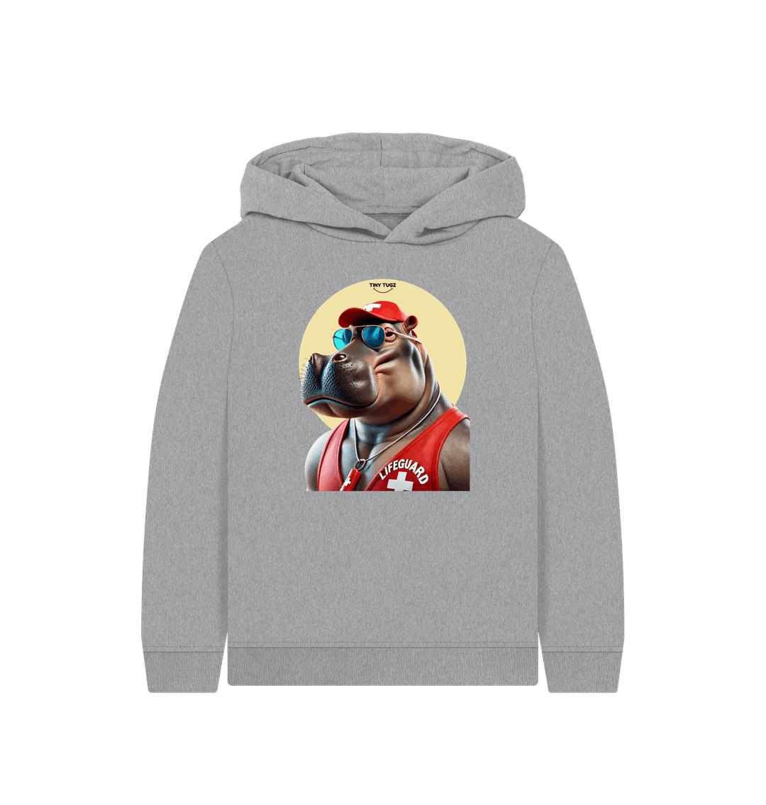 Athletic Grey Printed Kids Hoodie