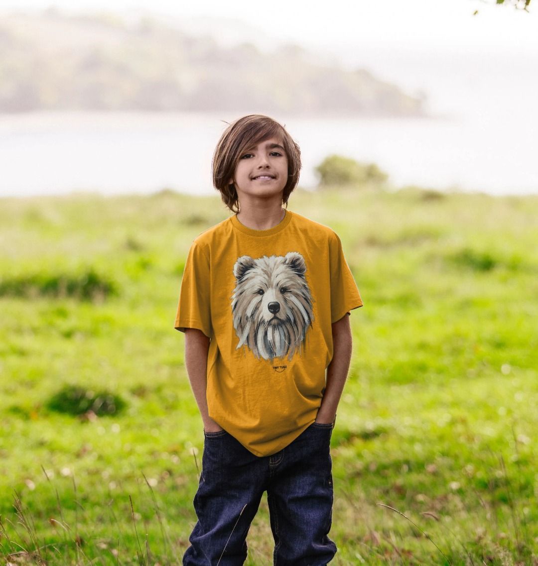 Kinder-T-Shirt aus Bio-Baumwolle – Canvas-Bären-Print