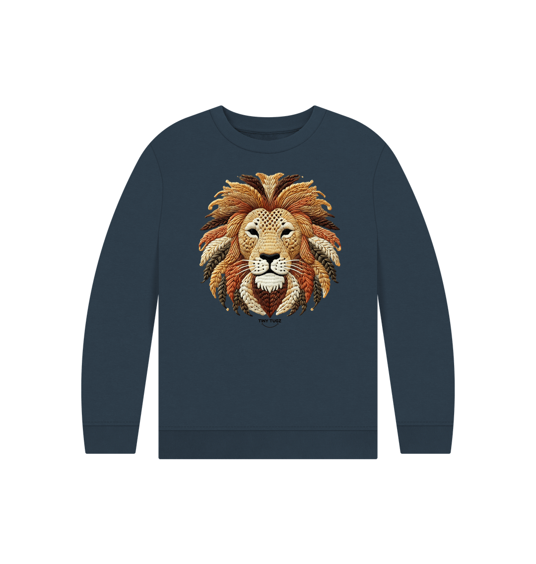 Navy Blue Printed Kids Jumper