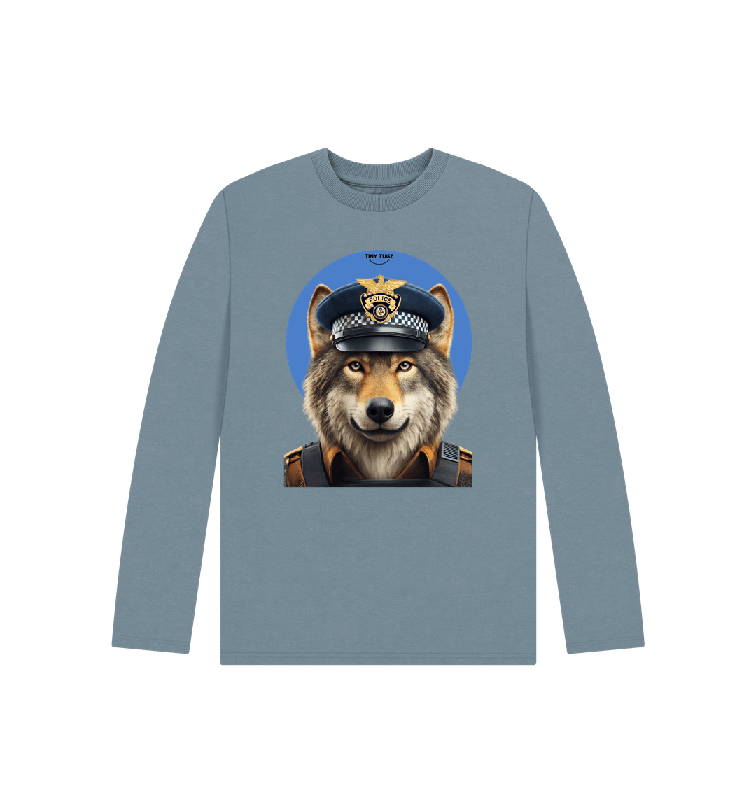 Stone Blue Printed Kids T-Shirt