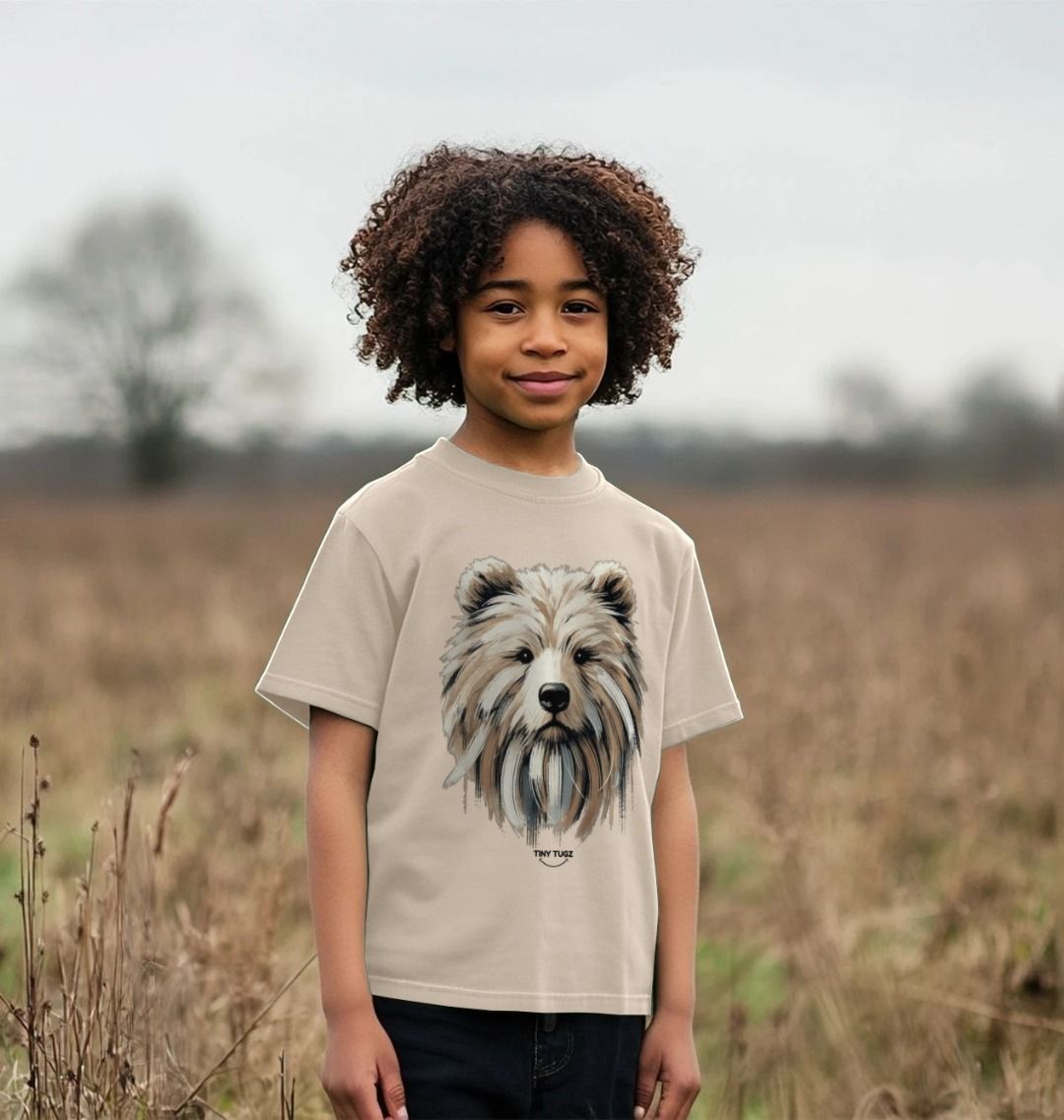 Kinder-T-Shirt aus Bio-Baumwolle – Canvas-Bären-Print