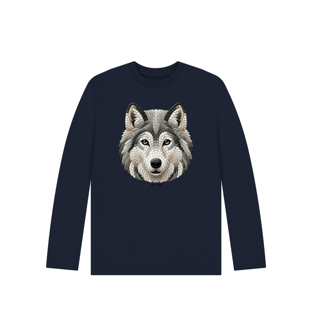 Navy Blue Printed Kids T-Shirt
