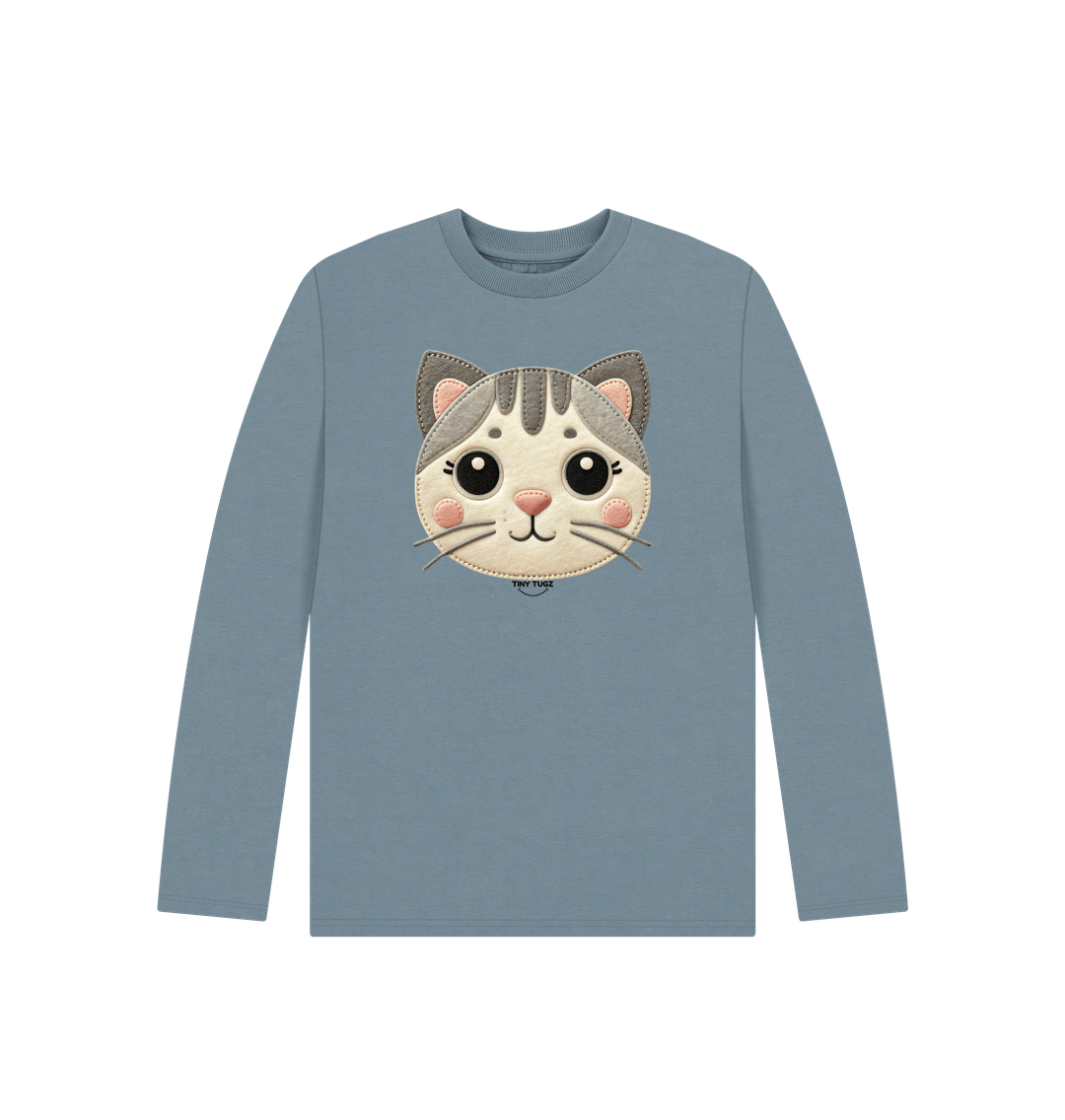 Stone Blue Printed Kids T-Shirt