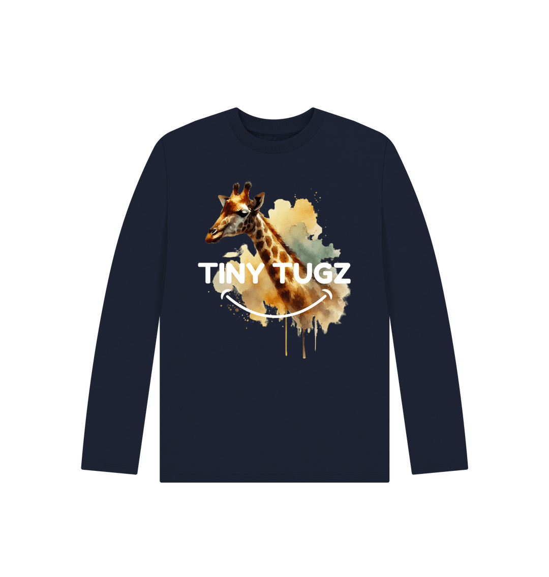 Navy Blue Printed Kids T-Shirt