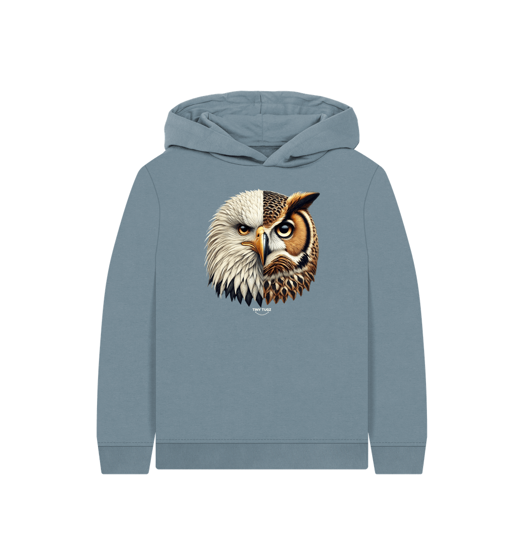 Stone Blue Printed Kids Hoodie