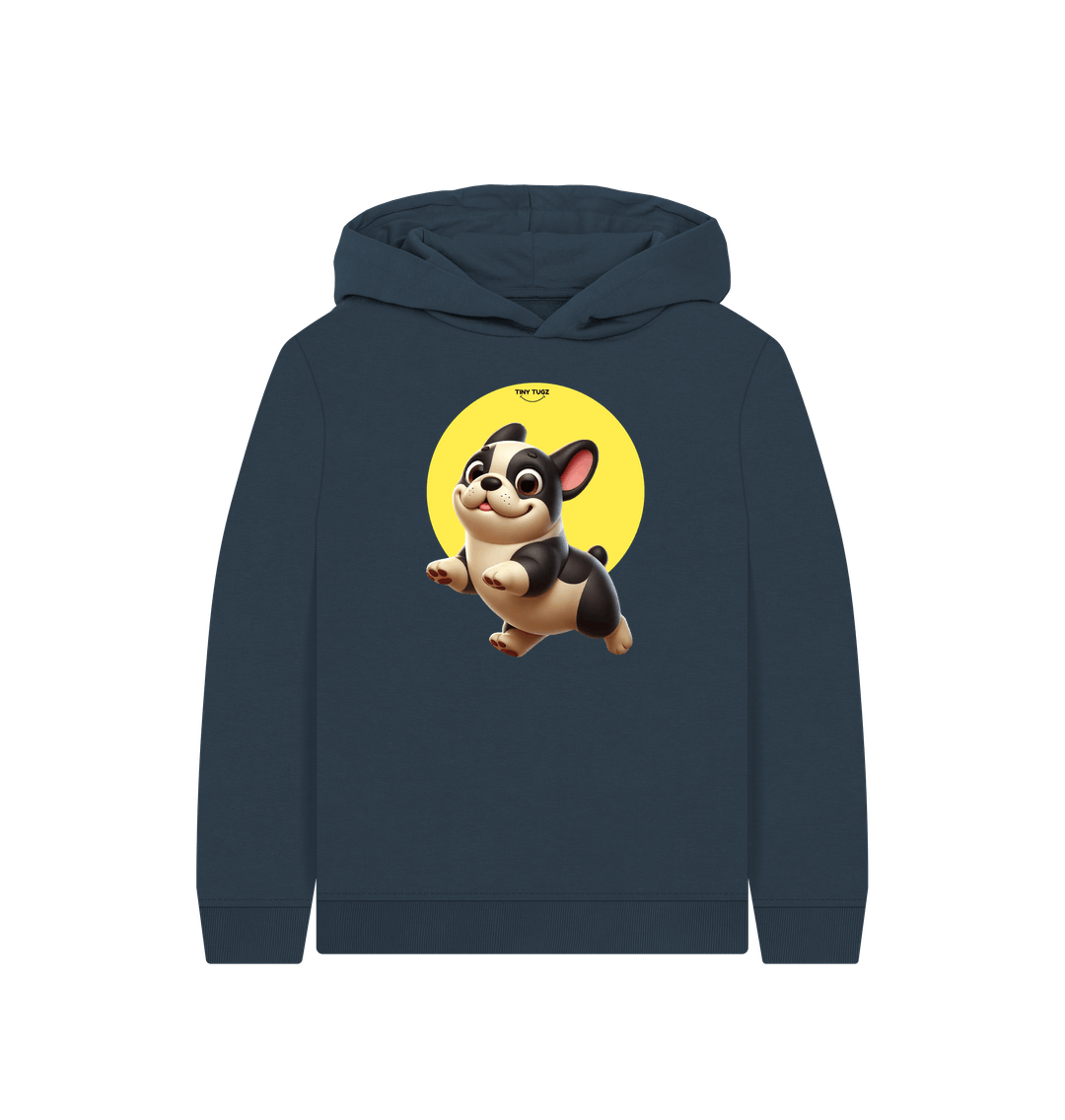 Navy Blue Printed Kids Hoodie