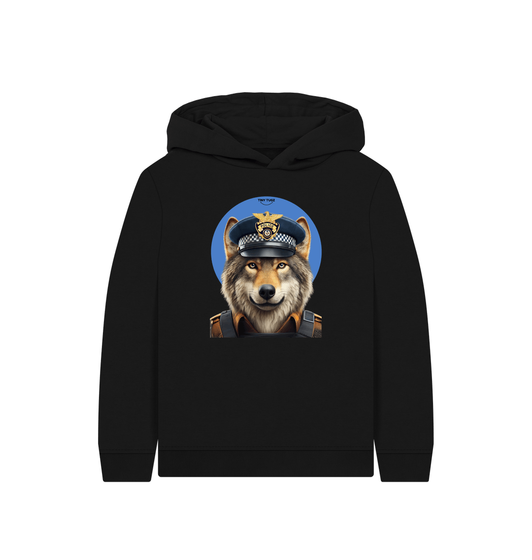 Black Printed Kids Hoodie