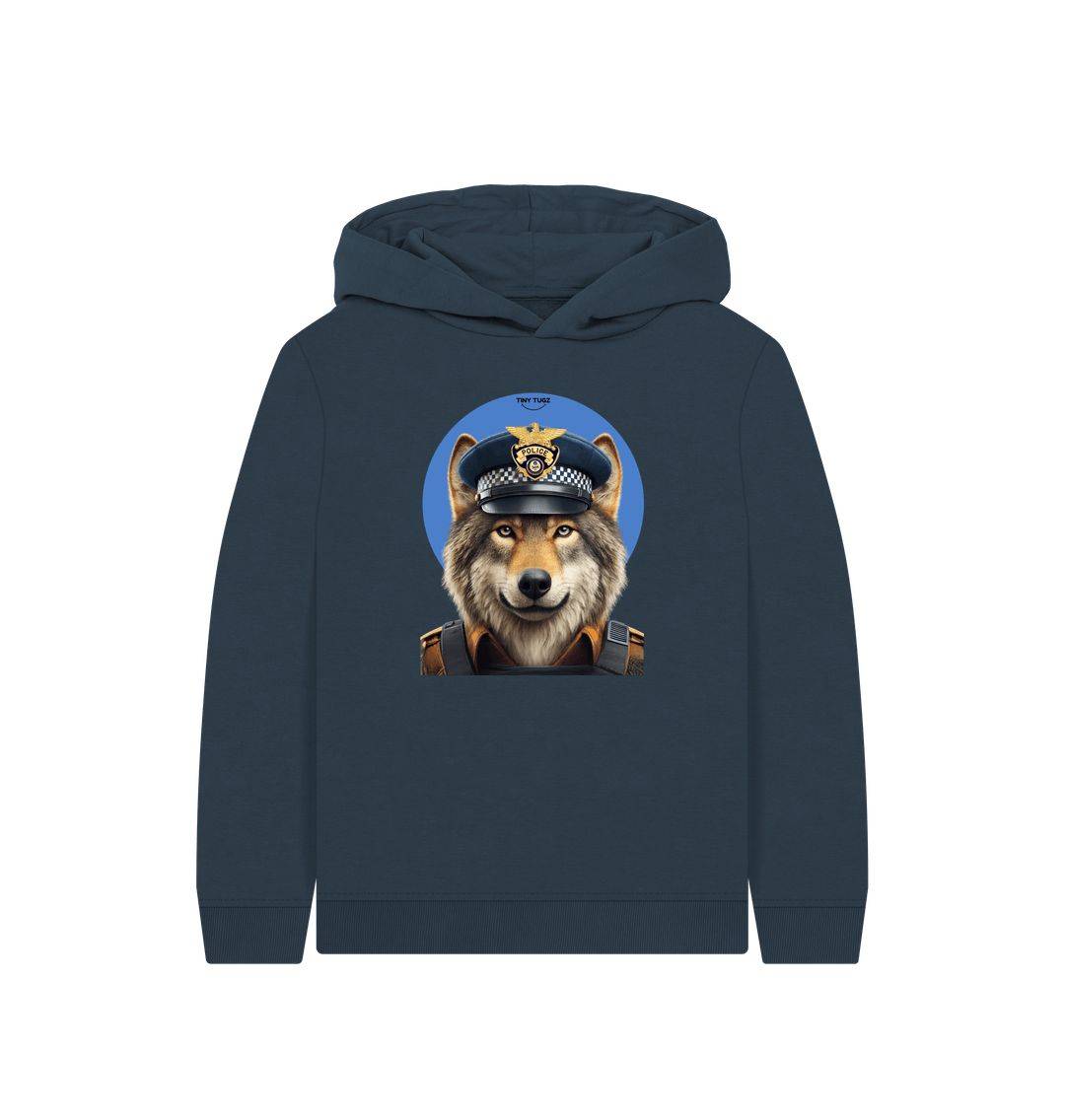 Navy Blue Printed Kids Hoodie