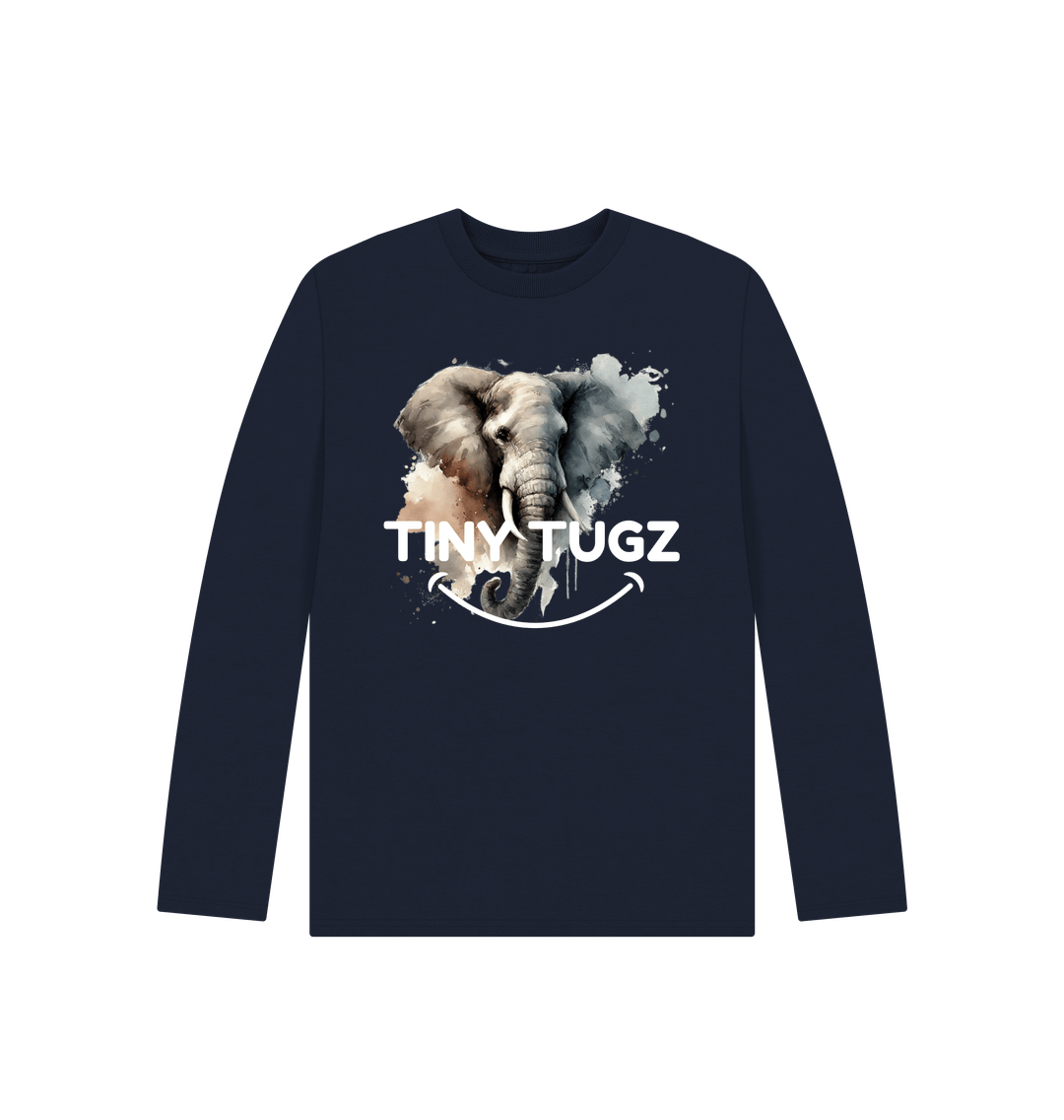 Navy Blue Printed Kids T-Shirt