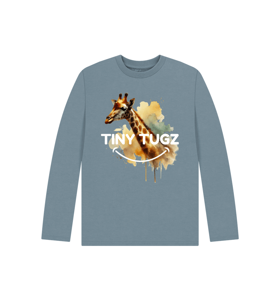 Stone Blue Printed Kids T-Shirt
