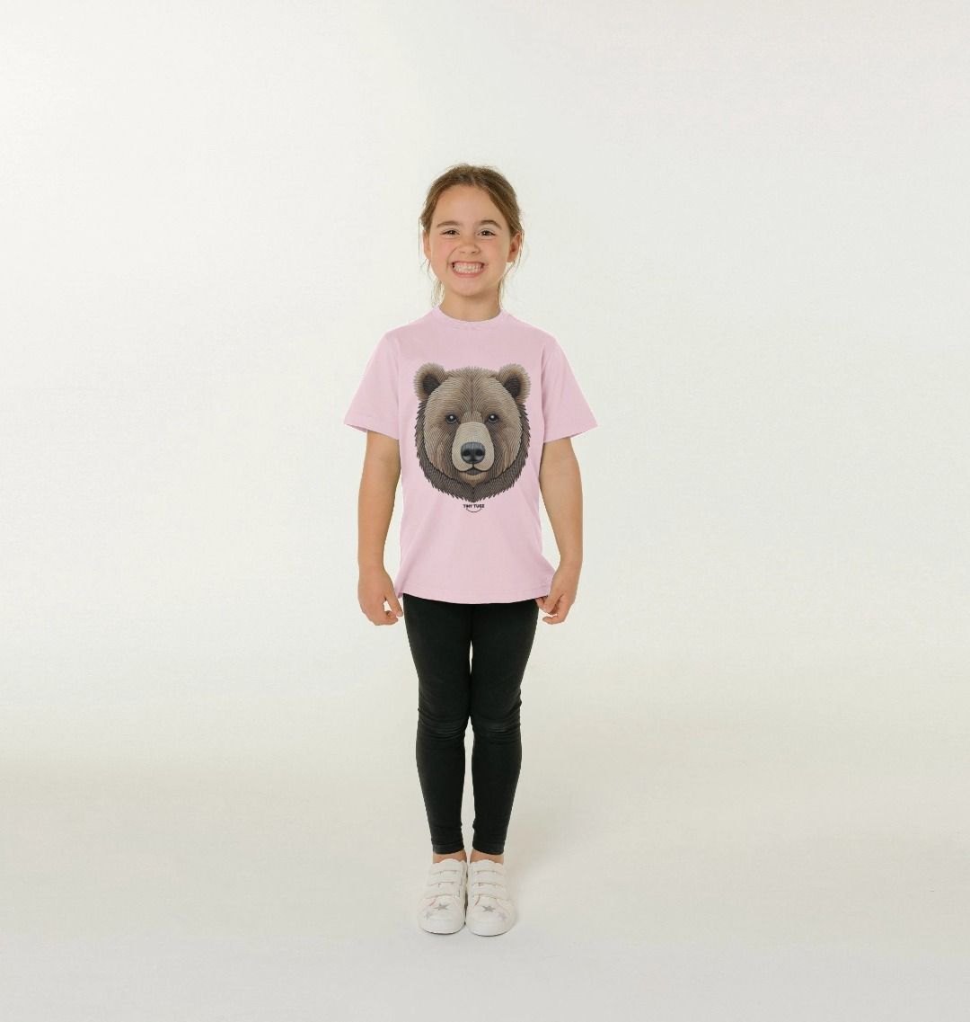 Organic Cotton Kids’ T-Shirt – Embroidery Bear Design