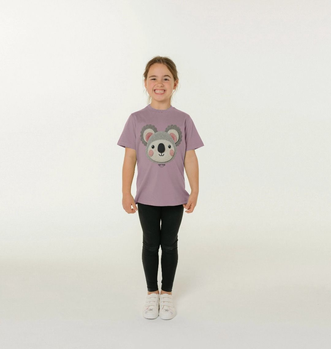 Organic Cotton Kids’ T-Shirt – Felt Koala Bear Design