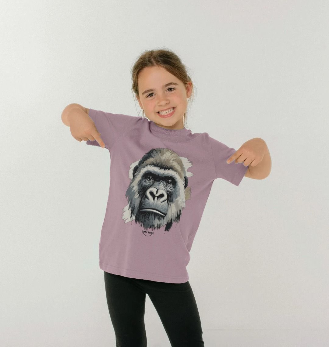 Kinder-T-Shirt aus Bio-Baumwolle – Canvas-Gorilla-Print