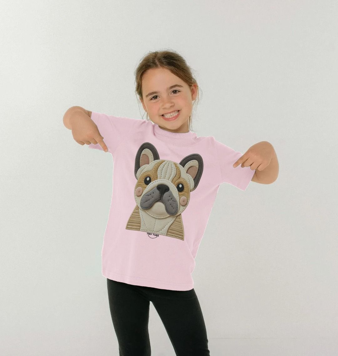 Kinder-T-Shirt aus Bio-Baumwolle – Filzhund-Design