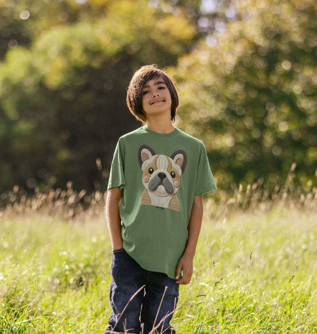 Kinder-T-Shirt aus Bio-Baumwolle – Filzhund-Design