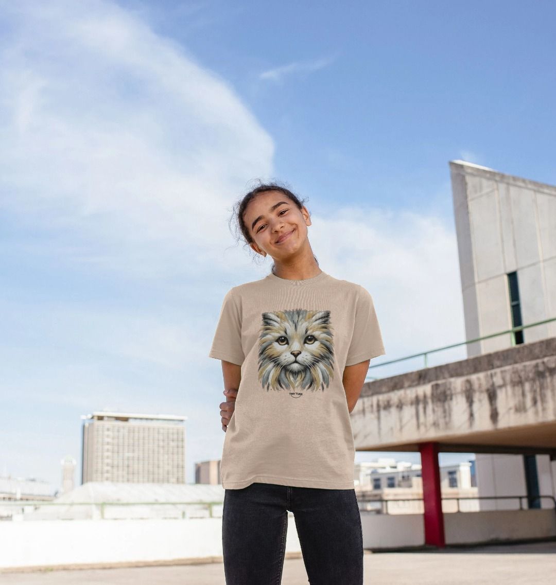 Organic Cotton Kids’ T-Shirt – Canvas Cat Print