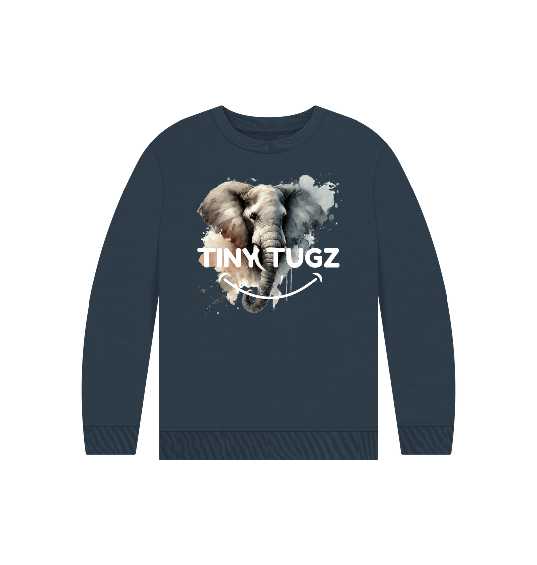 Navy Blue Printed Kids Jumper