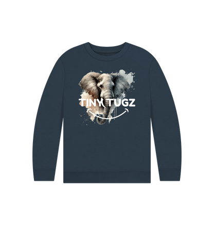 Navy Blue Printed Kids Jumper