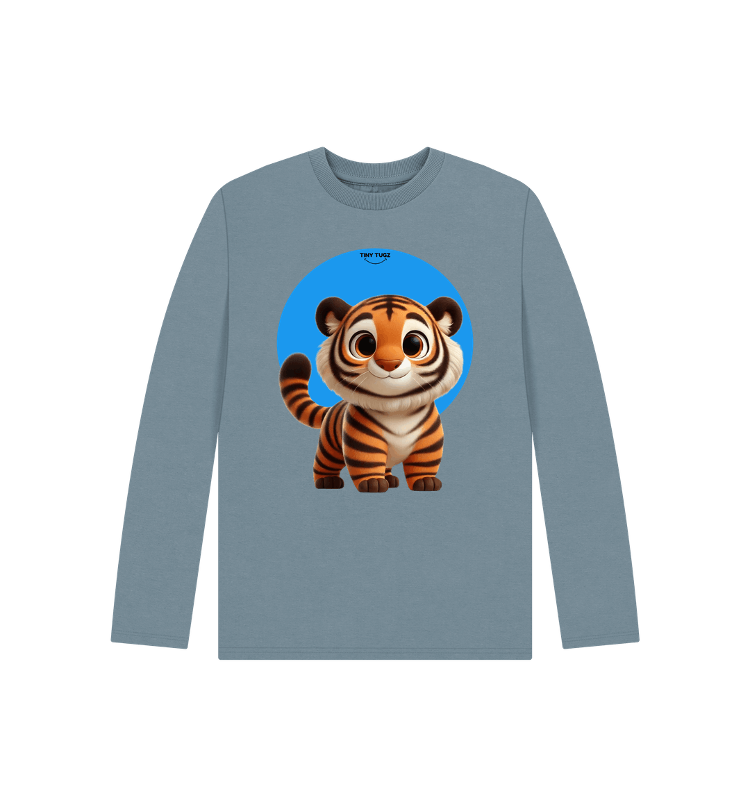 Stone Blue Printed Kids T-Shirt