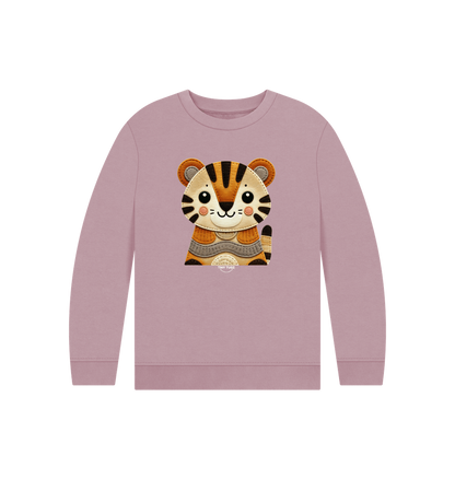 Mauve Printed Kids Jumper