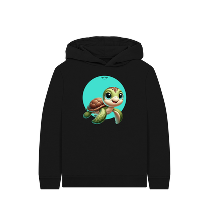 Black Printed Kids Hoodie