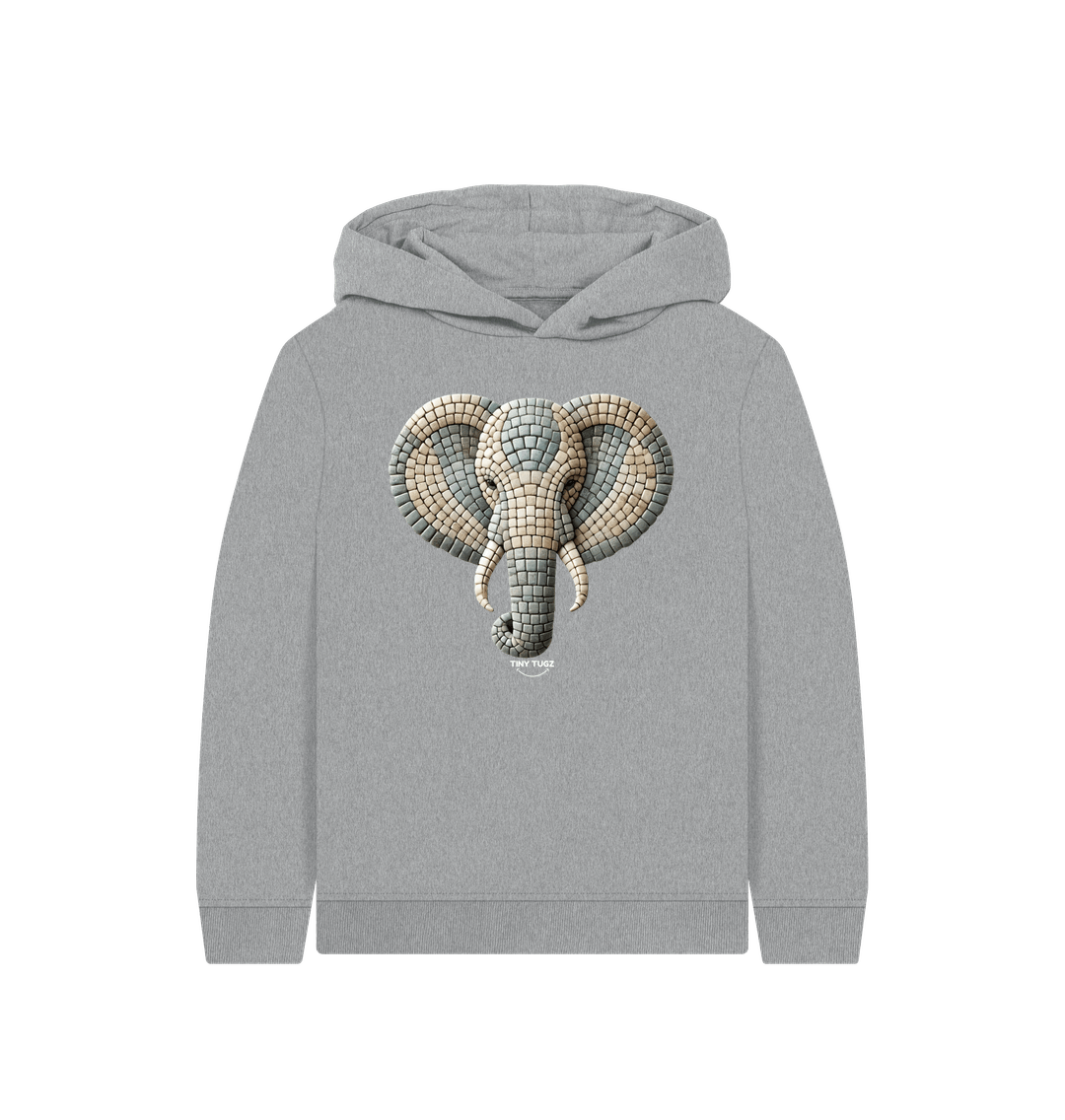 Athletic Grey Printed Kids Hoodie