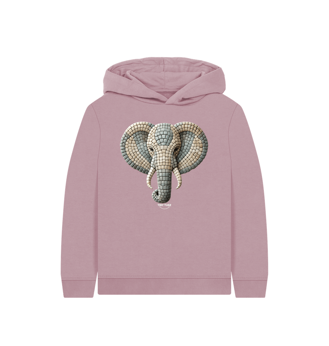 Mauve Printed Kids Hoodie