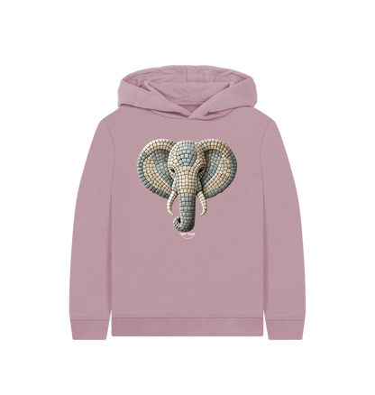 Mauve Printed Kids Hoodie