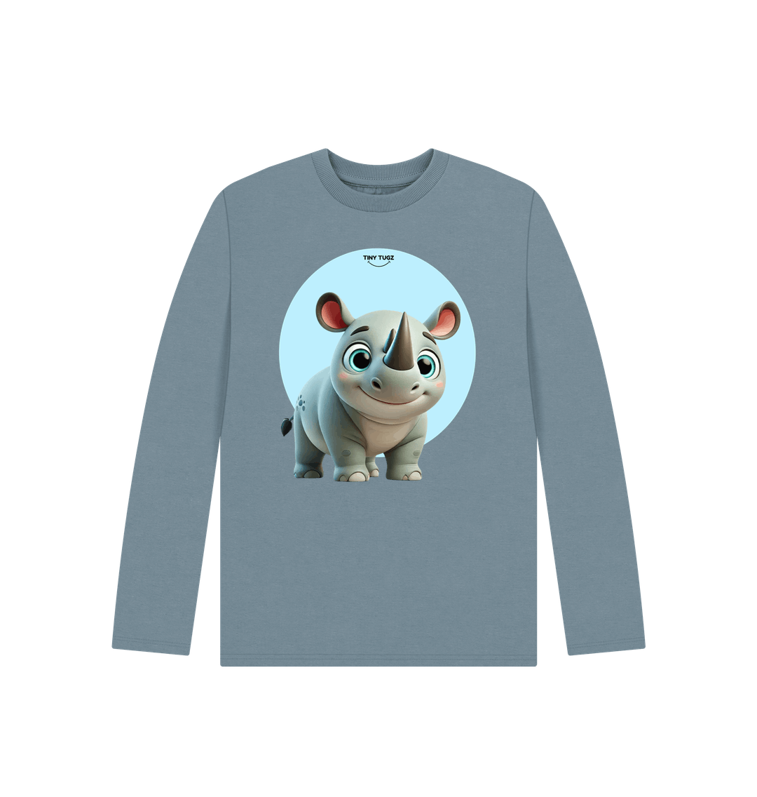Stone Blue Printed Kids T-Shirt
