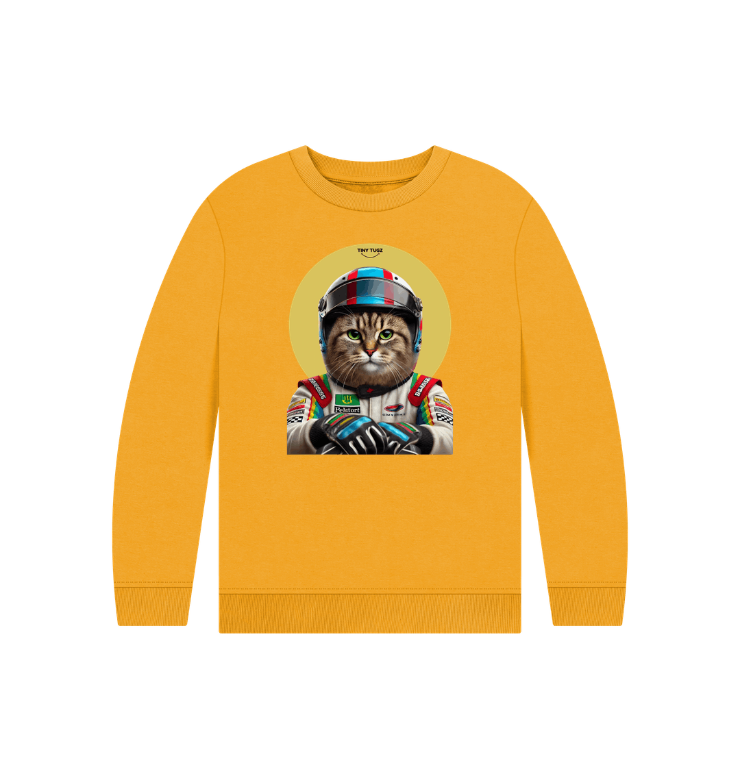 Mustard Printed Kids Jumper