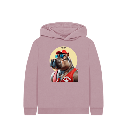 Mauve Printed Kids Hoodie