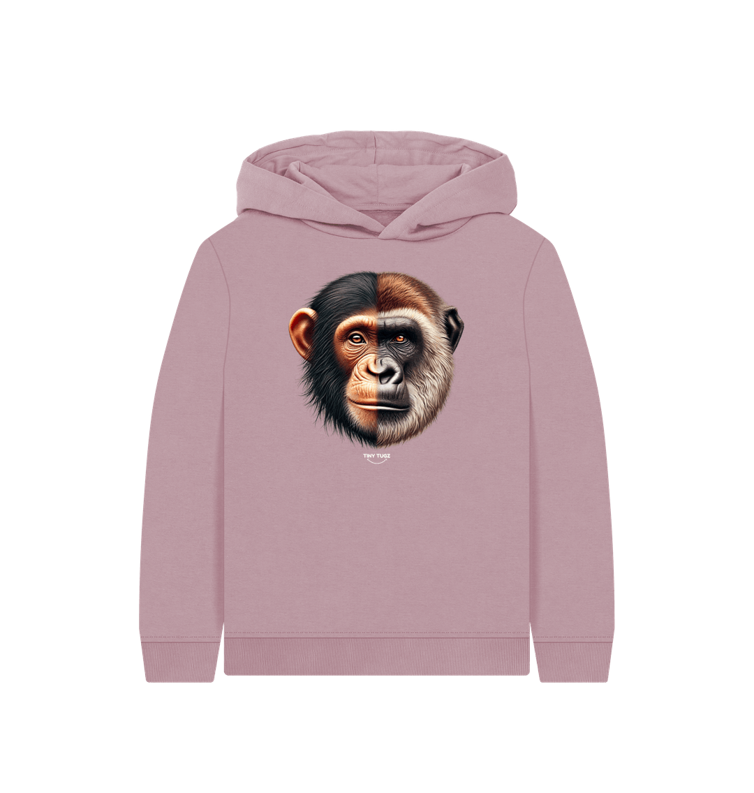 Mauve Printed Kids Hoodie