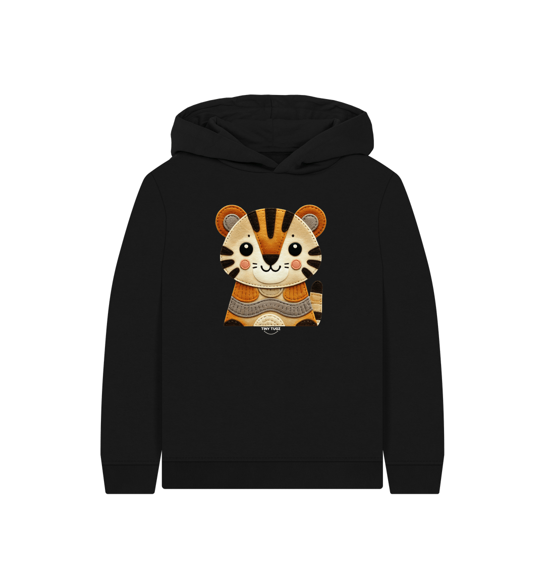 Black Printed Kids Hoodie