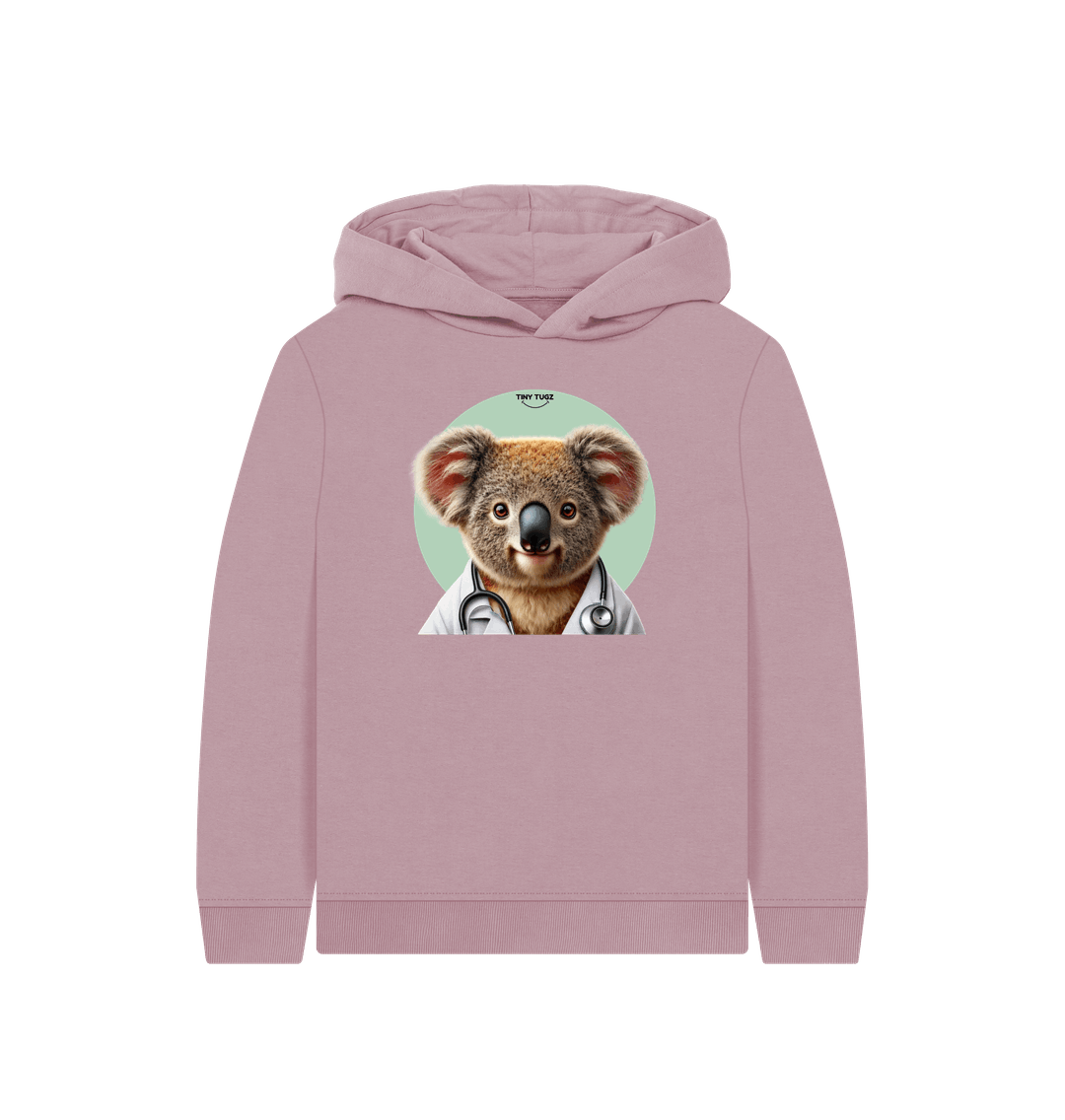 Mauve Printed Kids Hoodie