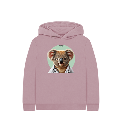 Mauve Printed Kids Hoodie