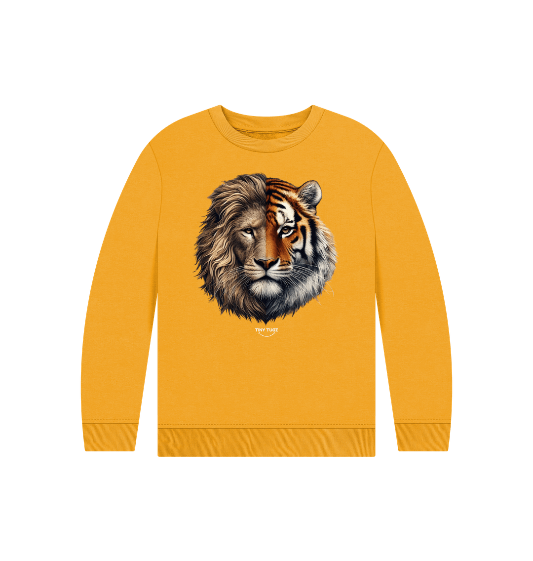 Mustard Printed Kids Jumper