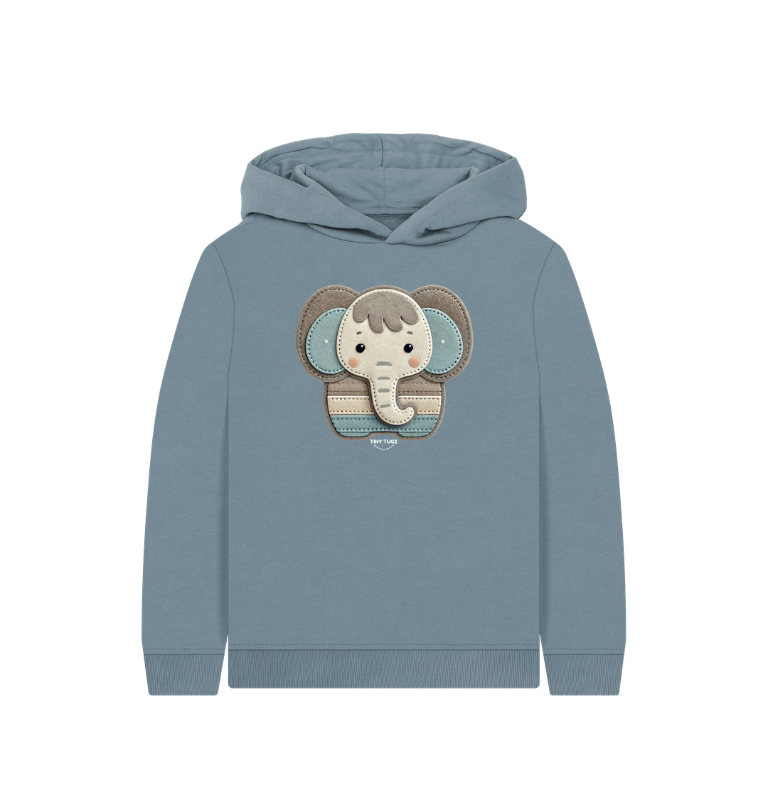 Stone Blue Printed Kids Hoodie