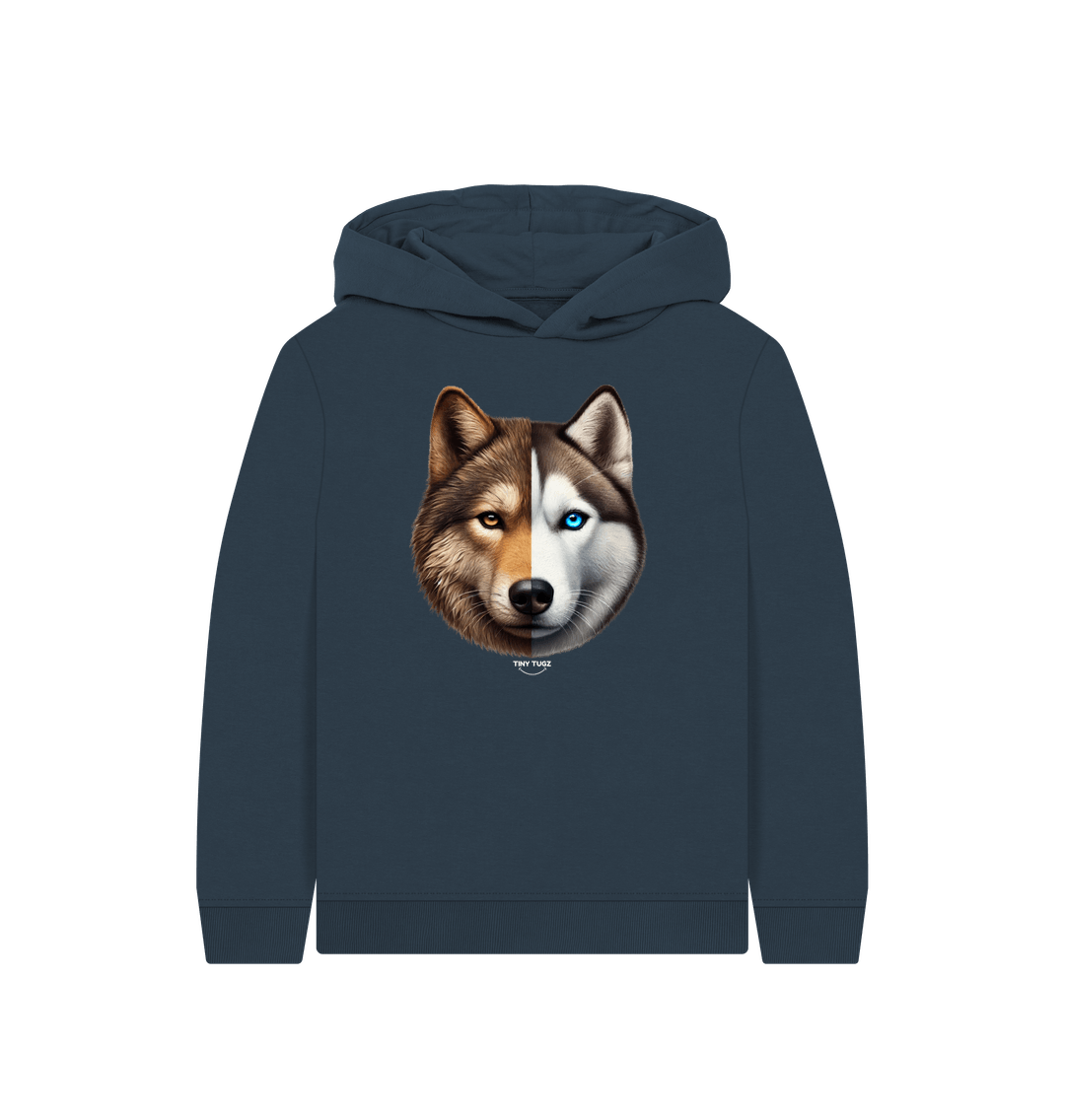 Navy Blue Printed Kids Hoodie